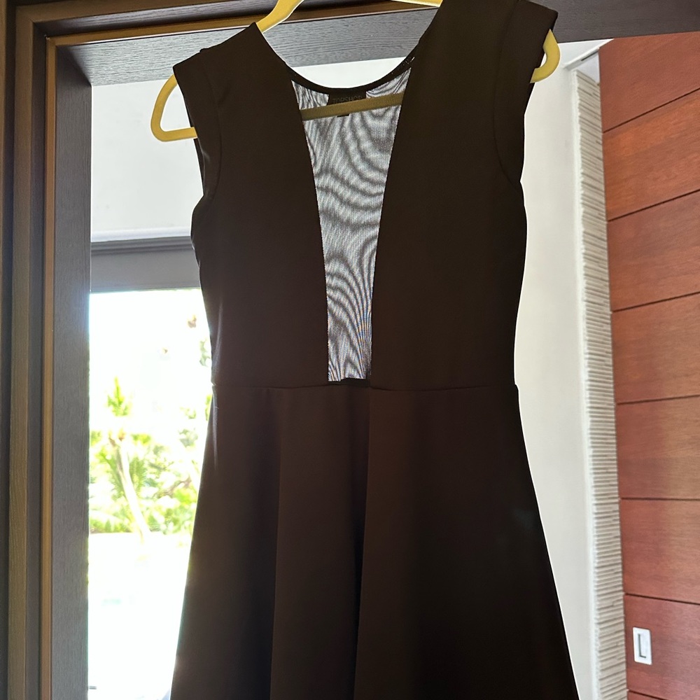 Black Skater Topshop Dress with front&back mesh